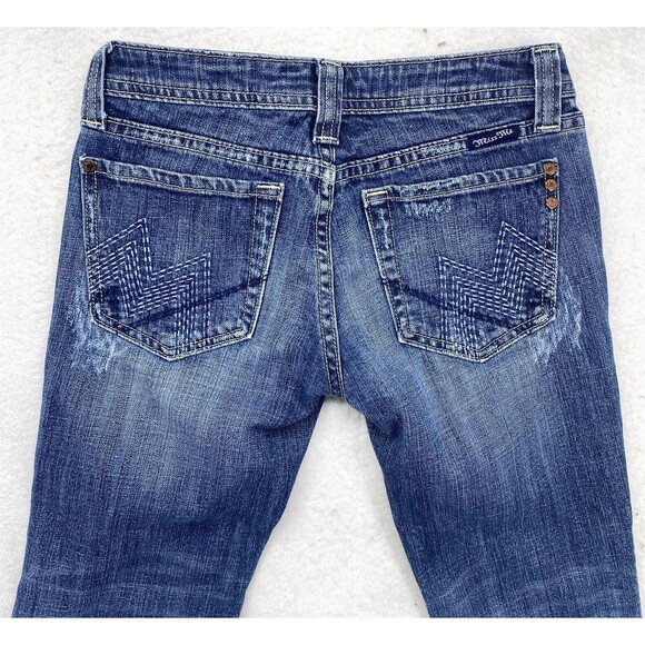 Miss Me Jeans Women Size 26 JP4408 Blue Distressed Pants Pockets Low Rise Denim - Picture 8 of 16